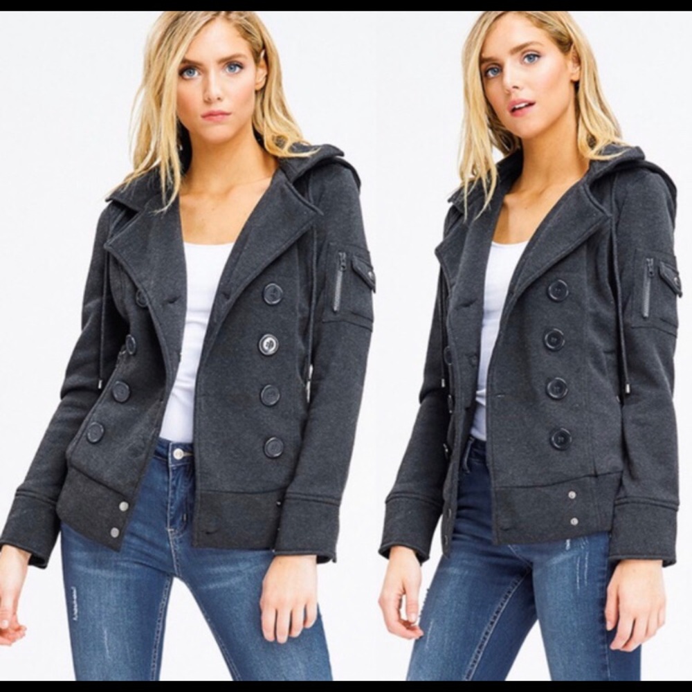 Lightweight Charcoal Hoodie Moto Jack - Picture 2 of 3